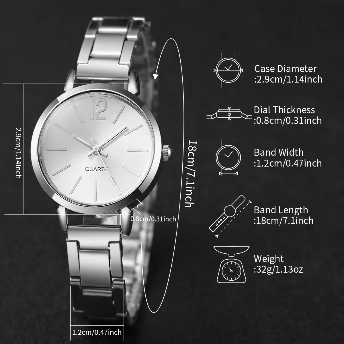 Luxury Watch for Women Simple Round Dial Stainless Fashion Gold Bracelet Quartz Wristwatch Students Ladies Watches Reloj Mujer