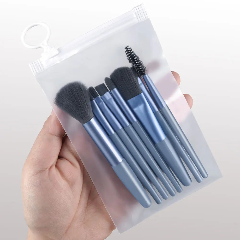 Makeup Brushes 8Pcs Set Travel Makeup Brush Kit with Bag Mini EyeShadow Foundation Loose Powder Blush Detail Brush Beauty Tools