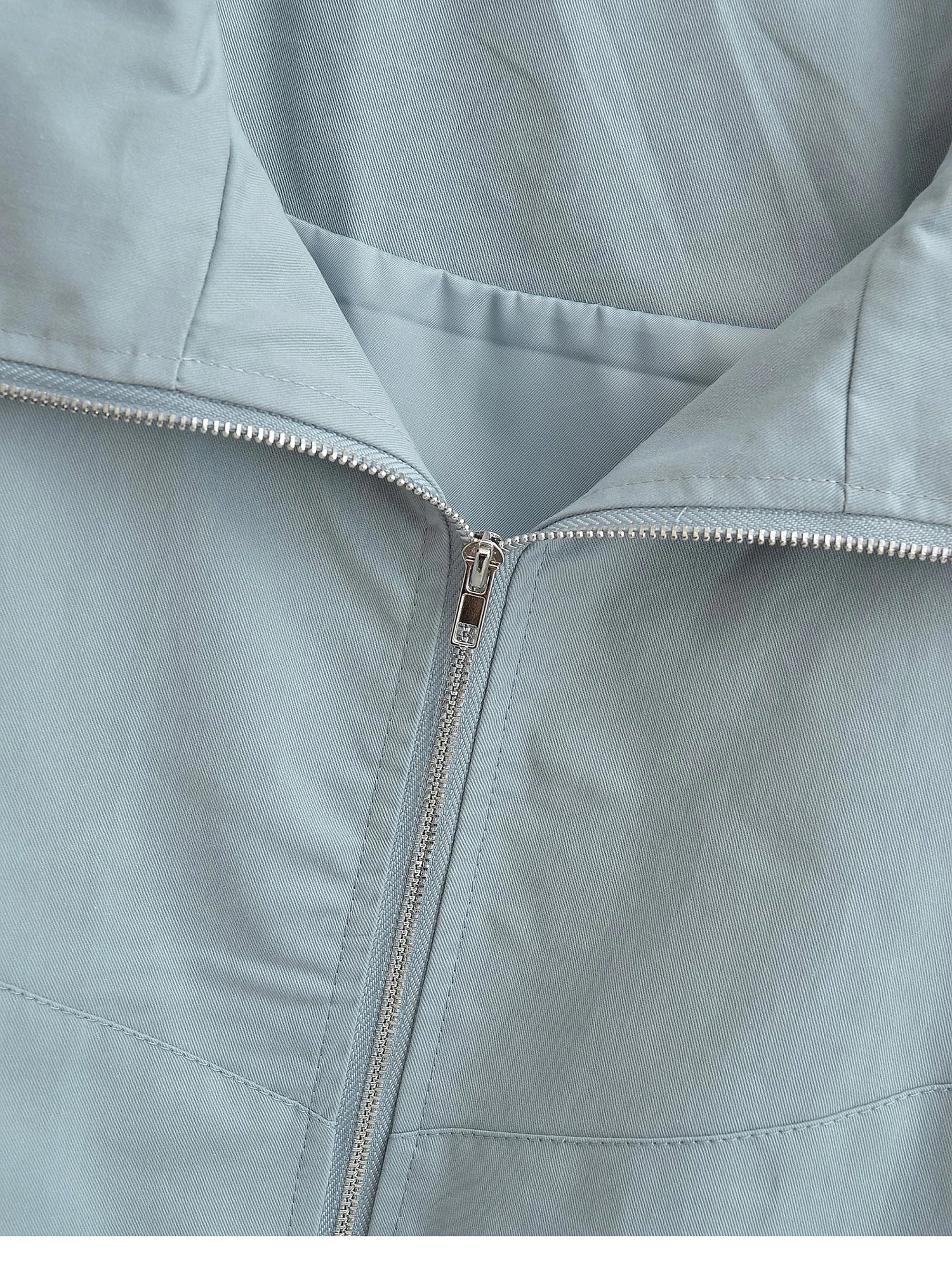 Women's Cropped Utility Jacket - Drop Shoulder Drawstring Hem Ribbed Cuffs Lightweight Cotton