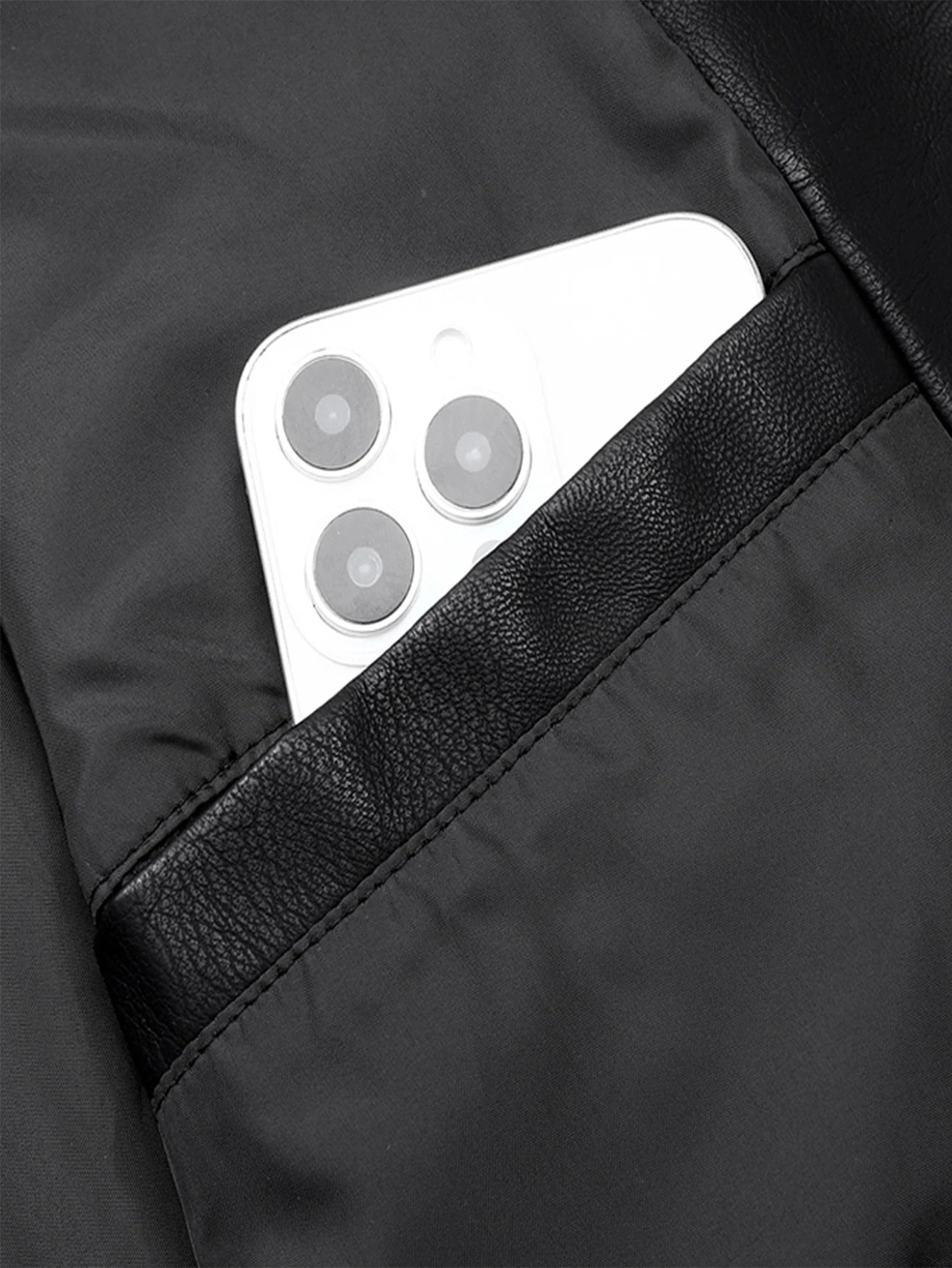 Men'S Baseball Jacket - Windproof Warm Coat with Zipper Closure, Brown & Green Accent Jacket, Non-Stretch Shell for Casual Outer