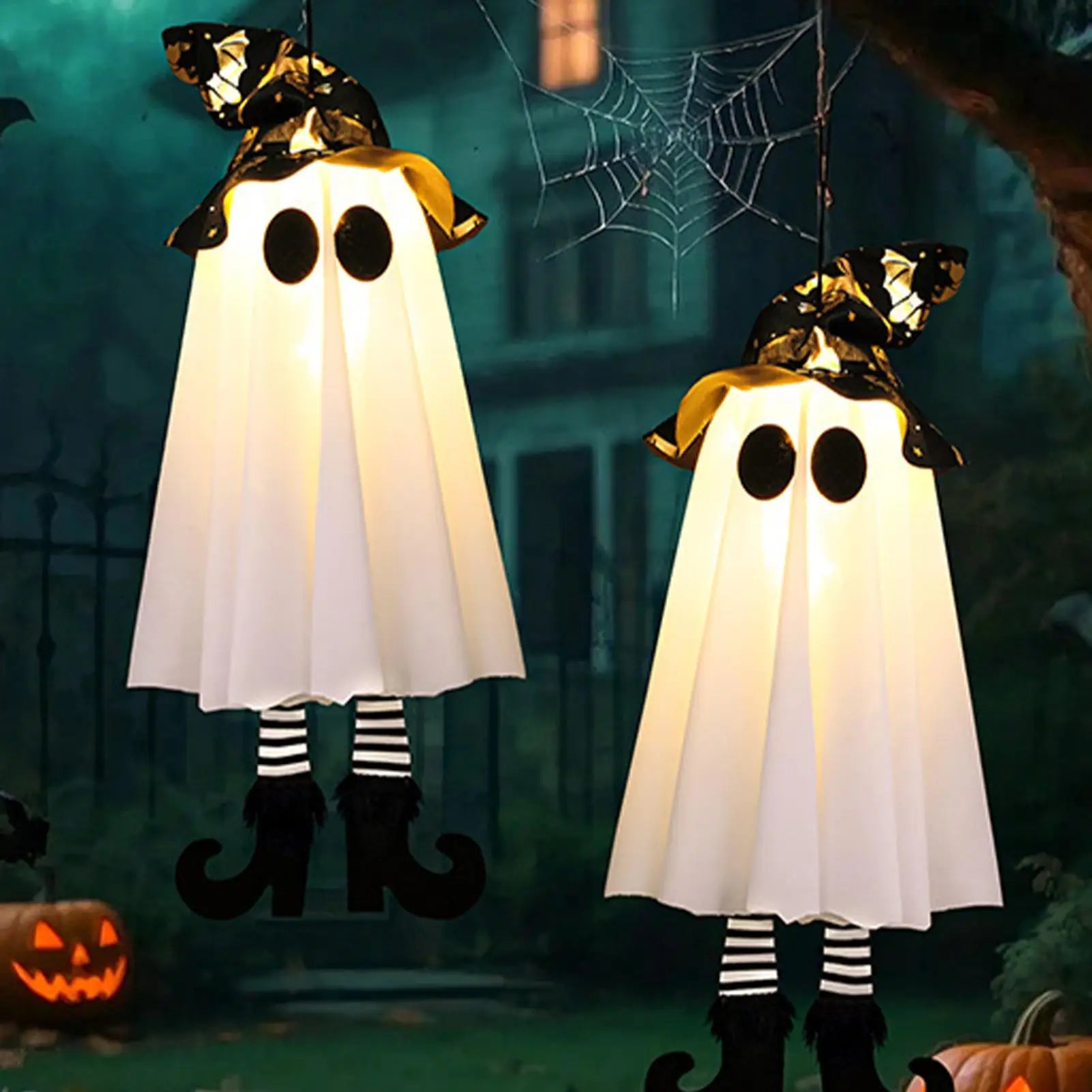 Halloween Decor LED Light Up Witch Ghost for Halloween Party Home Indoor Outdoor Yard Decoration Scary Hanging Ornaments Gift
