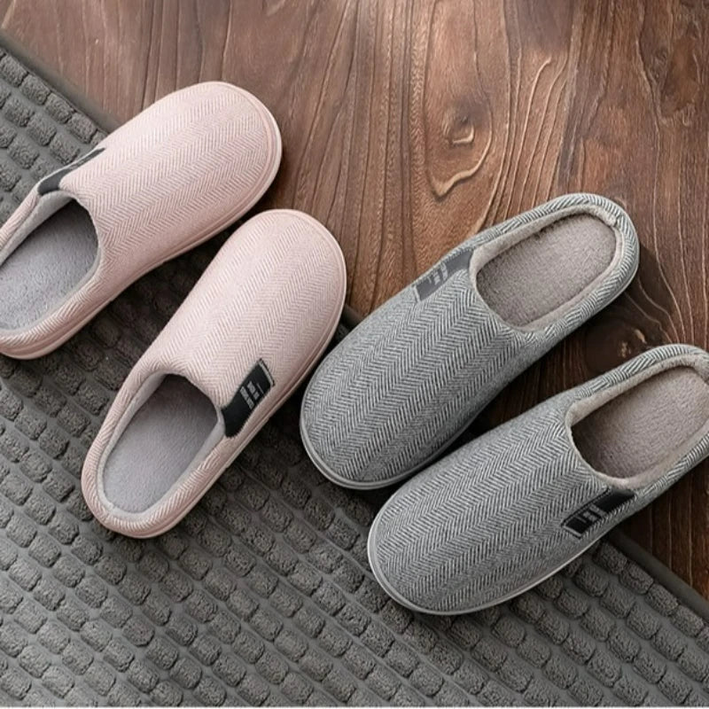 Winter Men's Slippers Warm Cotton Slippers Lightweight Comfortable Casual Shoes Home Indoor Couples Flats Non Slip Soft Slippers