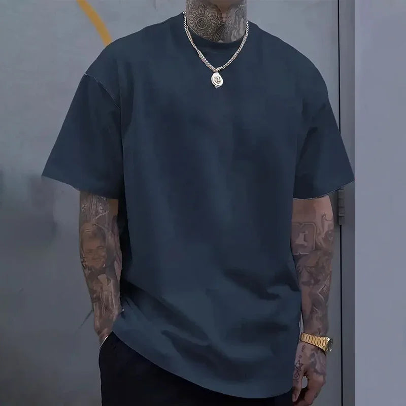 Men's T-shirts High Quality 100% Cotton Short Sleeve 2025 Male Urban Fashion Solid Color Tees Home Outdoor Comfort Soft Cool Top