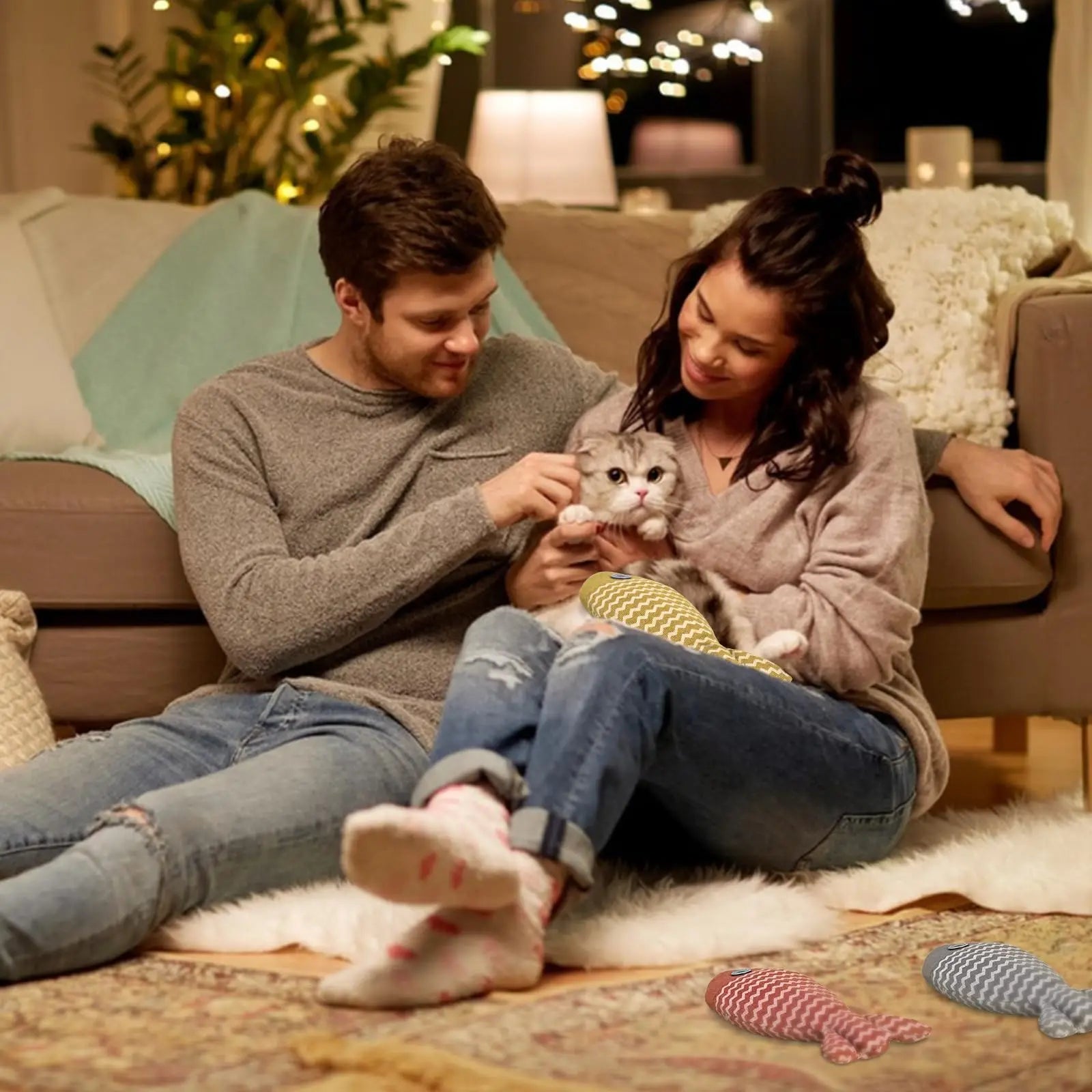 Cat Toys Fish Catnip Toys Interactive Cat Toy Cat Chew Toy Cat Pillow Toys Kitten Exercise Kicker Toys for Indoor Cats Kitty Kit