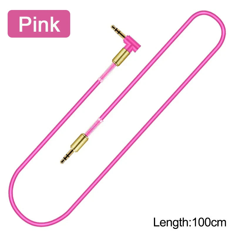 3.5mm Jack Audio Cable3.5mm Car Spring AUX Cable Gold Plated jack male to male speaker cables Cord for TV PC Car  mobile phones