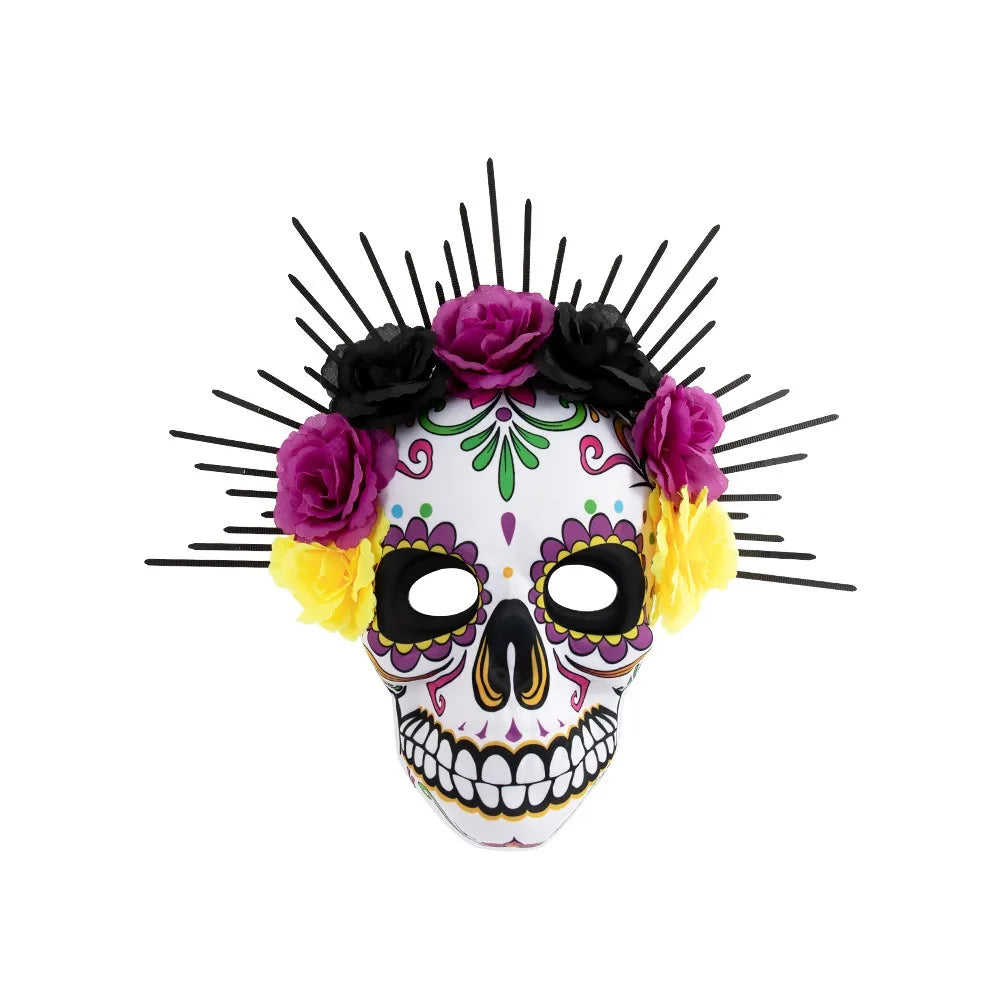 Halloween Mexican Day of The Dead Mask Full Mask Eye Mask Halloween Party Mask Headwear Three-dimensional Skull Mask Cosplay