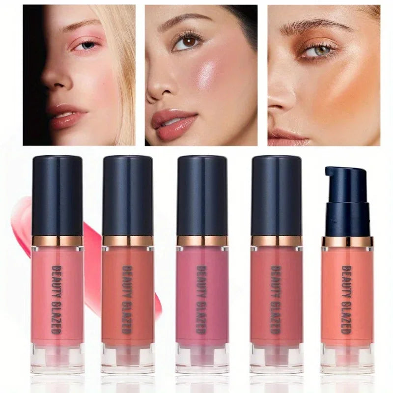 BEAUTY GLAZED Liquid Blush Long Lasting Waterproof Sweatproof Lightweight Non-Fade Natural Cheek Blusher On Face Make Up