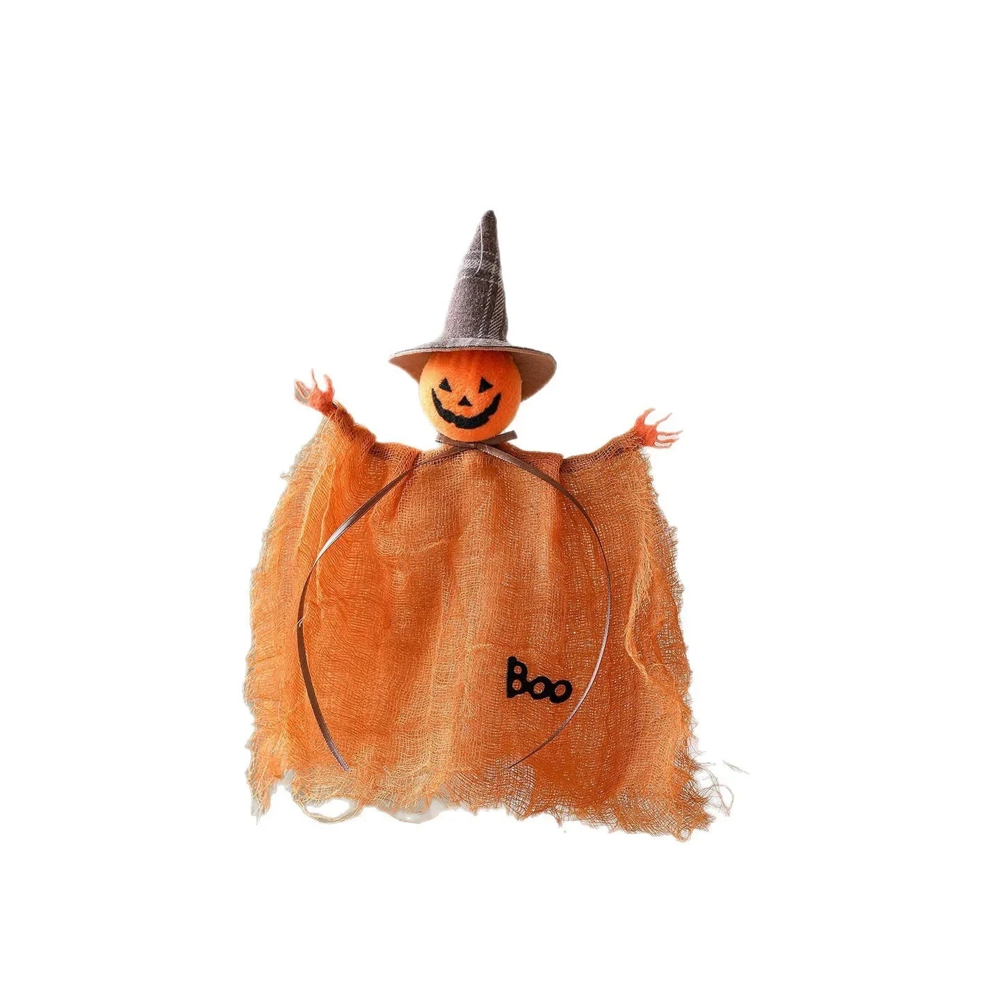 Halloween Party Decoration Mesh Pumpkin Boo Black Hat Witch Doll Ghost Pendants Happy Halloween Day 2025 Haunted House Favor