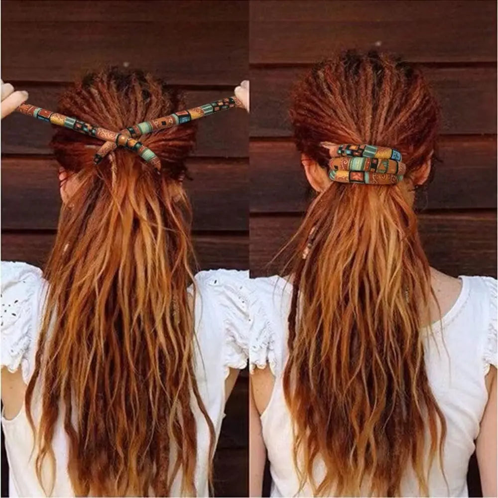 Women Hair Accessories Long Ponytail Holders Bendable Dreadlocks Women Hair Band Ethnic Style Hair Rope Spiral Lock Hair Ties
