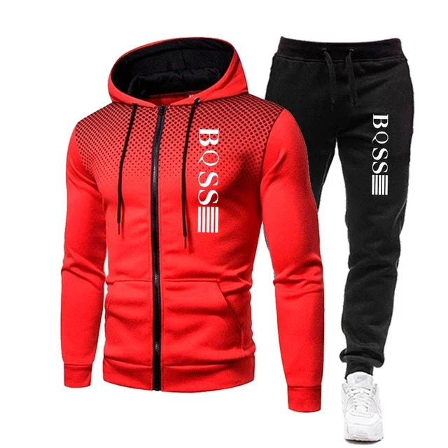 The new men's tracksuit 2025 features hats and sweatpants, fitness wear, and casual and entertainment trendsetters