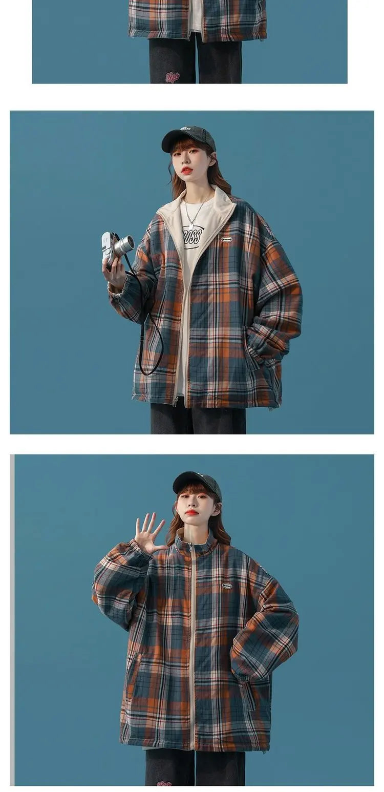 Bomber Jackets Women American Retro Chic High Street Casual Coats Reversible Turn-down Collar Fashion Newly Autumn Simple Loose