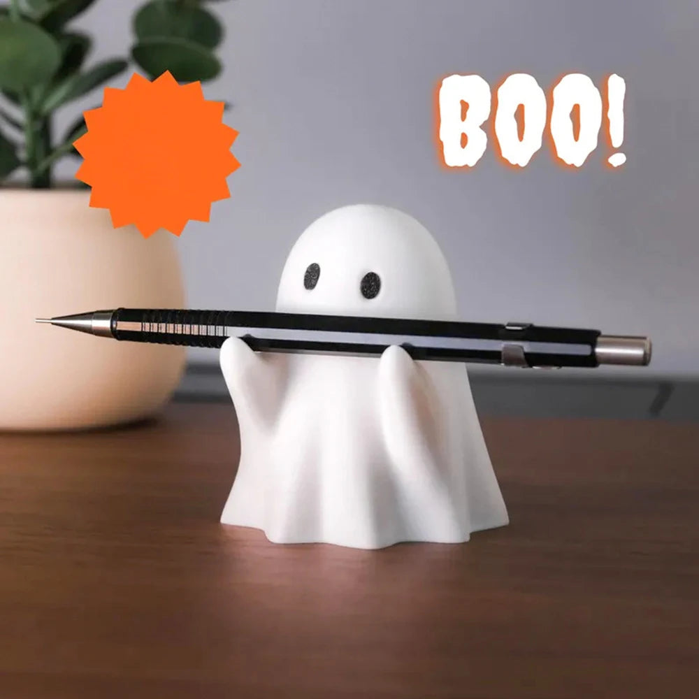 Halloween Ghost Ornament Cute Resin Creative Pen Holder Funny Creative Ghosts Home DIY Decor Cute Tabletop Ornaments Funny Gifts