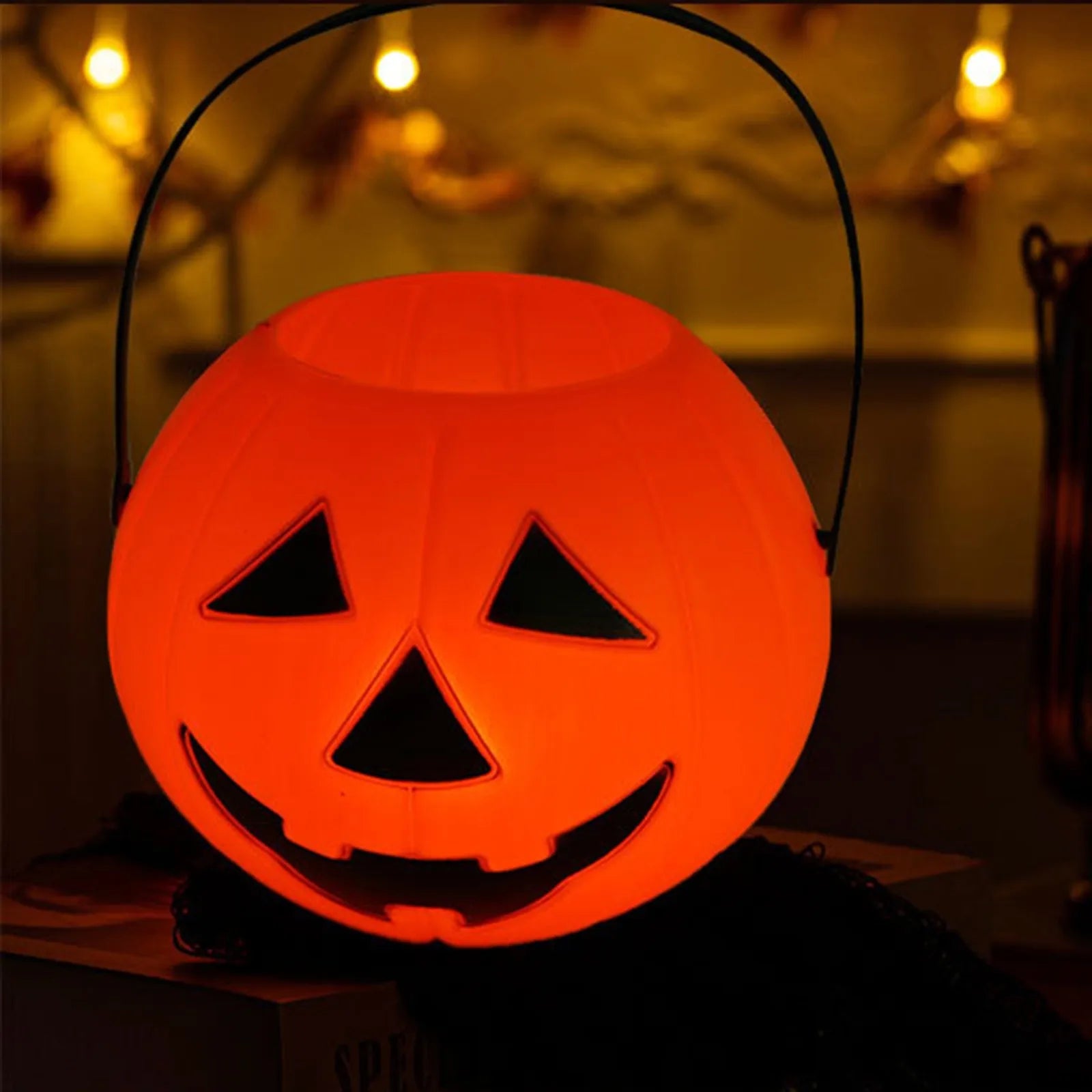 Halloween Candy Bucket Pumpkin Bucket Portable Basket Kids Favor Trick Or Treat Bucket Halloween Party Decoration Supplies