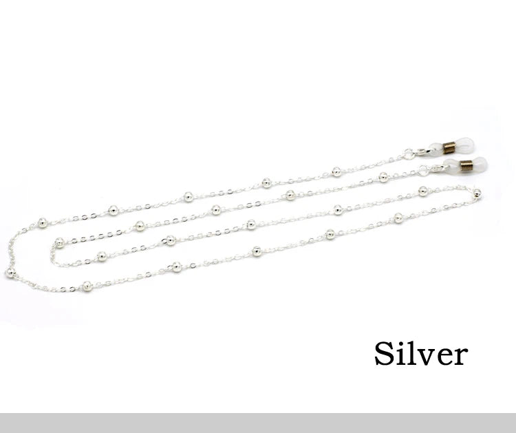 Fashion Metal Men women Eyeglass Chains Sunglasses Reading Beaded Glasses Chain Eyewears Cord Strap Rope female glasses chain