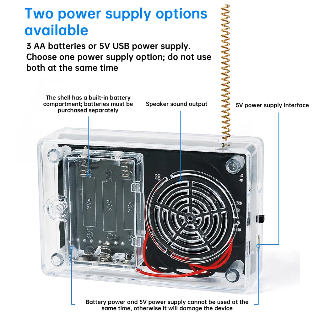 Electronics Kit  FM Radio DIY Kit Smart Wireless Walkie-Talkie Radio Electronics Assembly and Soldering Practice DIY Kit