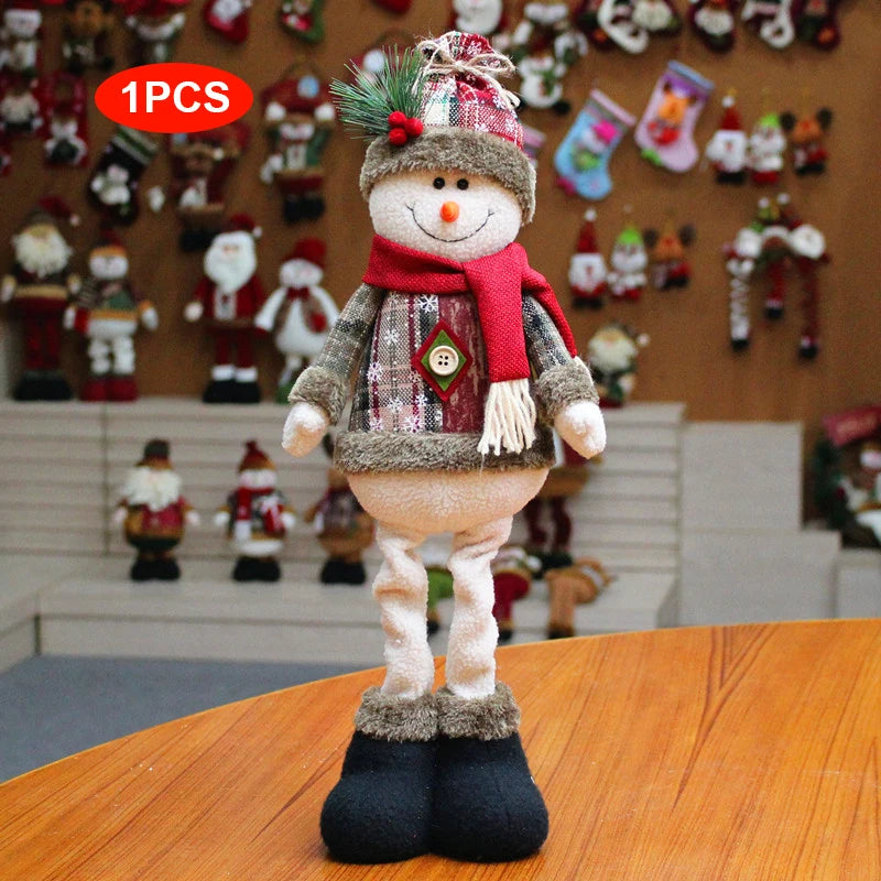 Christmas Dolls Tree Decor New Year Ornament Reindeer Snowman Santa Claus Standing Doll  Navidad Decoration Merry Christmas 2023