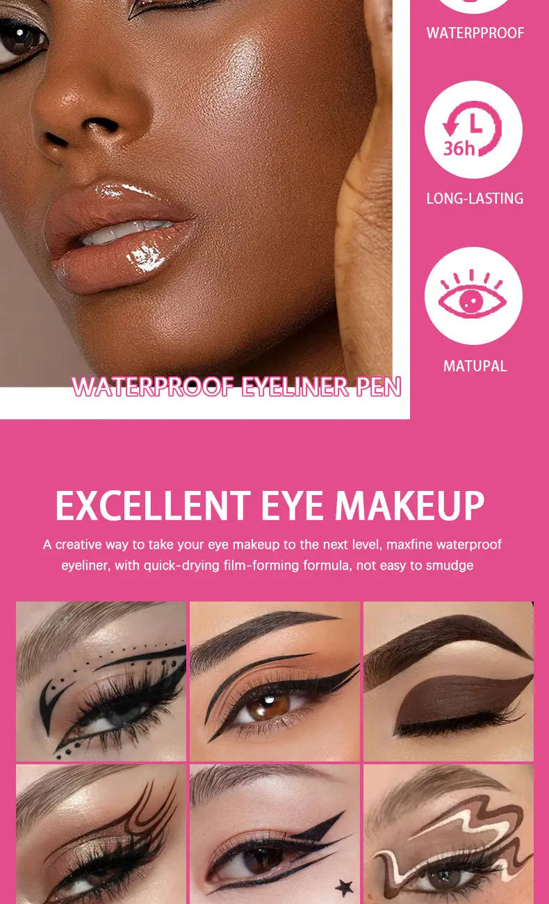 Long Lasting Quick Drying Waterproof Easy To Color Non Smudging Smooth Liquid Eyeliner