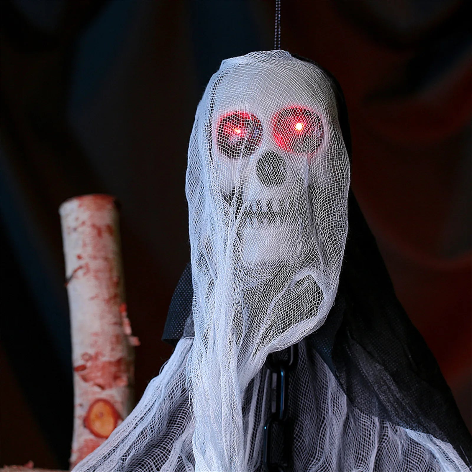 Halloween Hanging Skull Ghost Horror Decorations,Luminous Chain Skeleton With Arms,Haunted House And Festival Party Horror Props