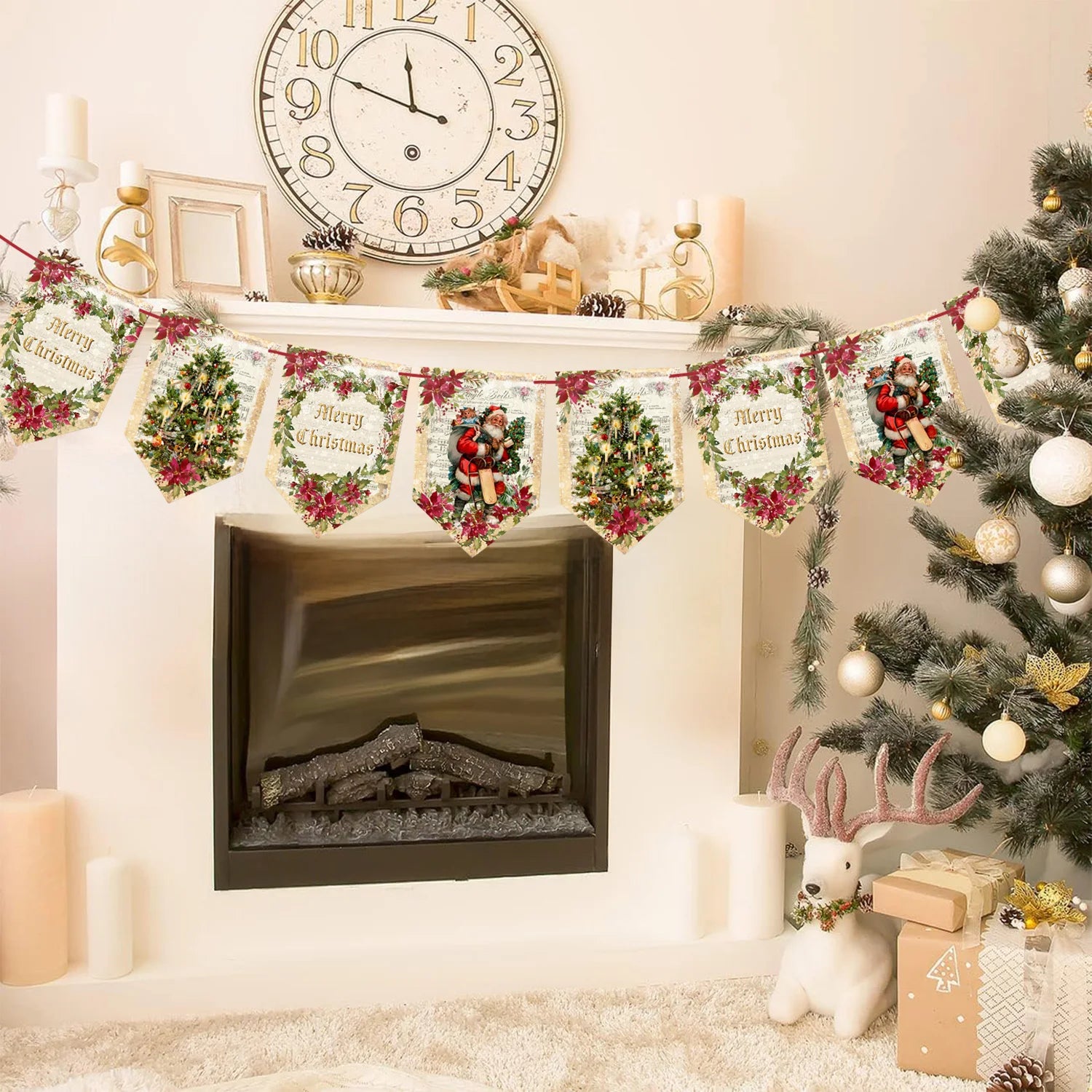 Merry Christmas Santa Decorate Christmas Wall 2026 New Year Decoration 2025 Christmas Decoration