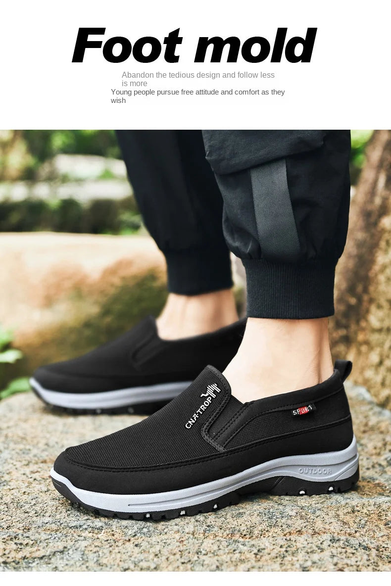 Men's Casual Shoes Classic Loafers Anti-slip Soft Sole Comfortable Men's Leather Sneakers Non-slip Retro Driving Shoes Plus Size