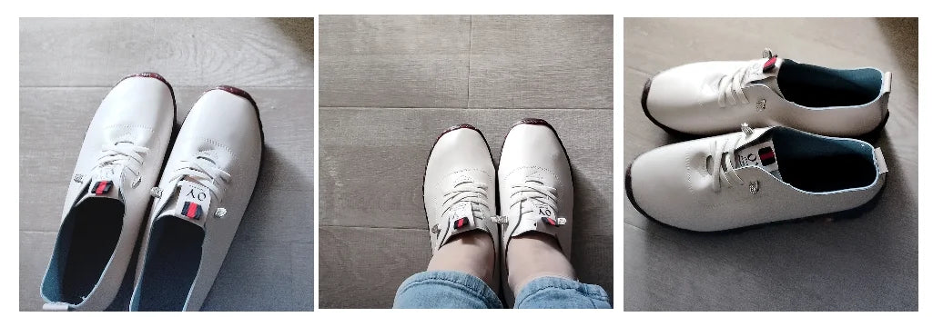 Spring Shockproof Orthopedic Shoes For Women Autumn Lace Up Flats Women's Loafers Ladies Comfort Moccasins Female Driver Shoes