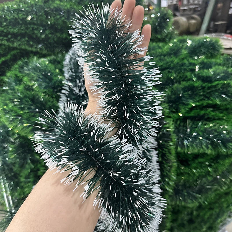 Christmas Garland Home Party Wall Door Decor Xmas Tree Ornaments Tinsel Strips With Bowknot Party