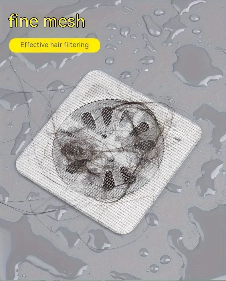 10/20pcs Floor Drain Sticker, Insect-proof Self-adhesive Bathroom Hair Filter Net, Sewer Filter, Kitchen Anti-blocking Mesh Net