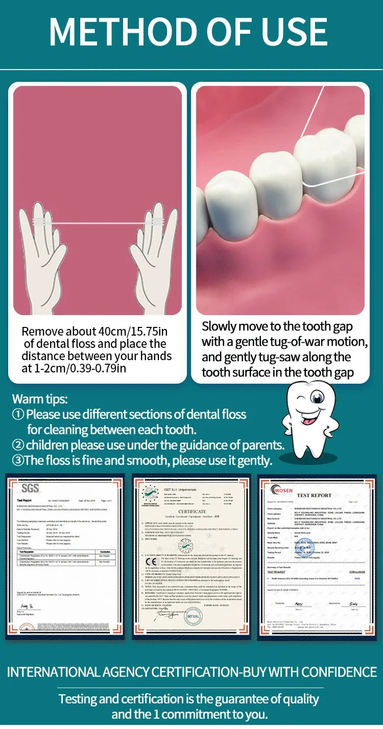 Mint Dental Floss Roll Household Dental Floss Separate Packaging Clean Gap Slim Household Pack Disposable Dental Floss Line