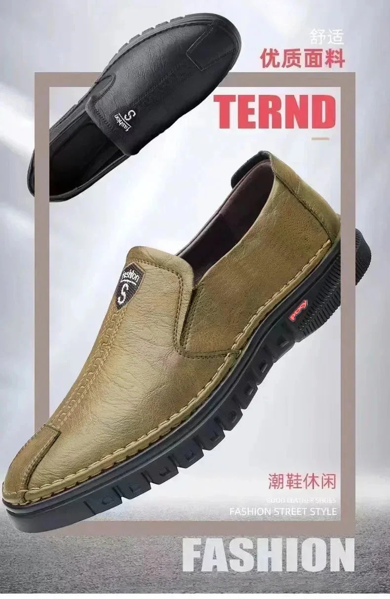 Men's shoes comfortable fashion synthetic leather shoes soft sole soft surface non-slip men's leather shoes