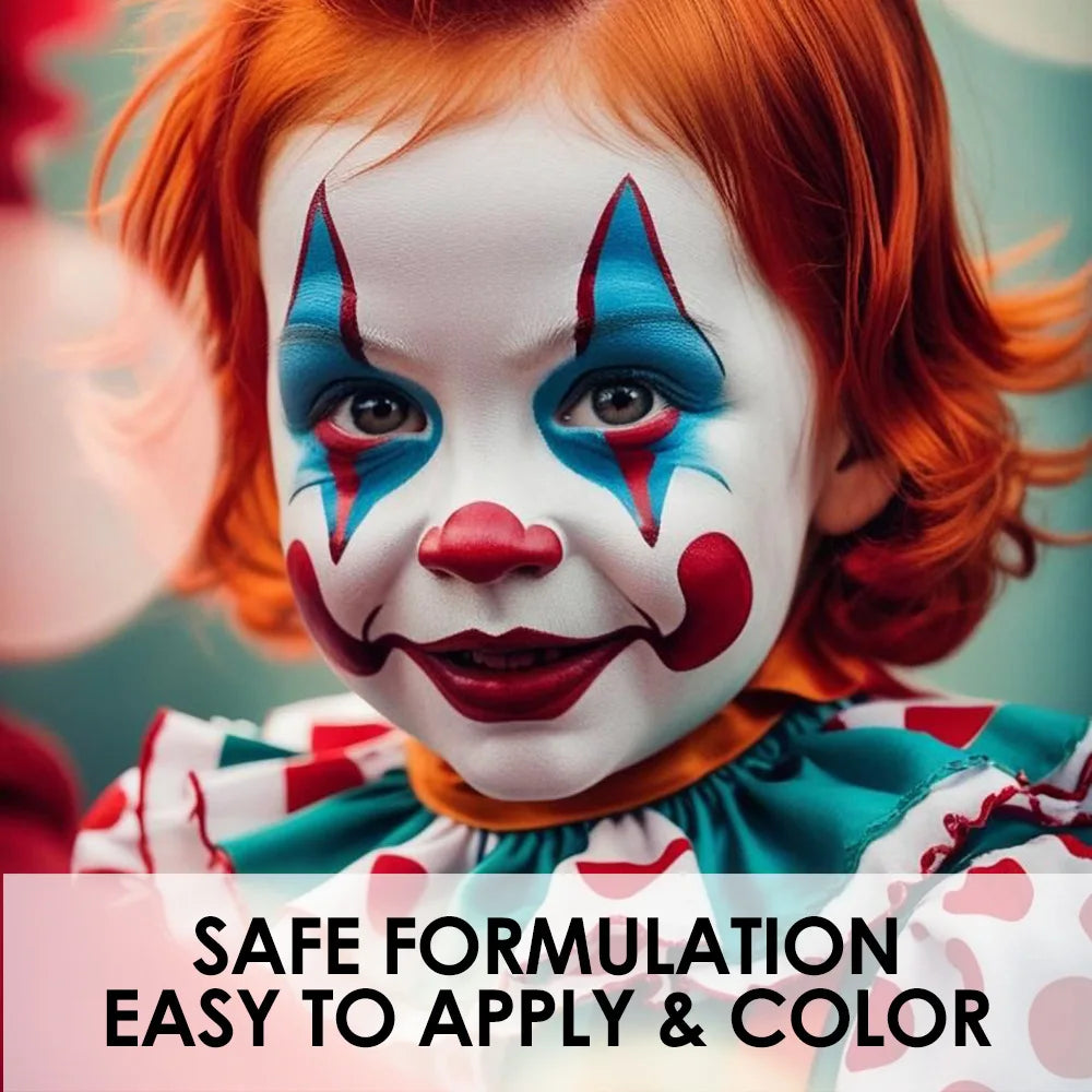 12 Color Halloween Makeup Kit, Face Body Paint & Matte Lipstick, Cruelty Free Lip Palette for Halloween Party Cosplay Costume