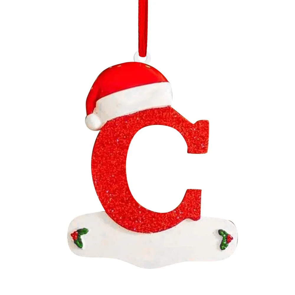Christmas Decoration Letters,26 Letters Pendant For Christmas Tree Decor,DIY Name Ornament Personalize