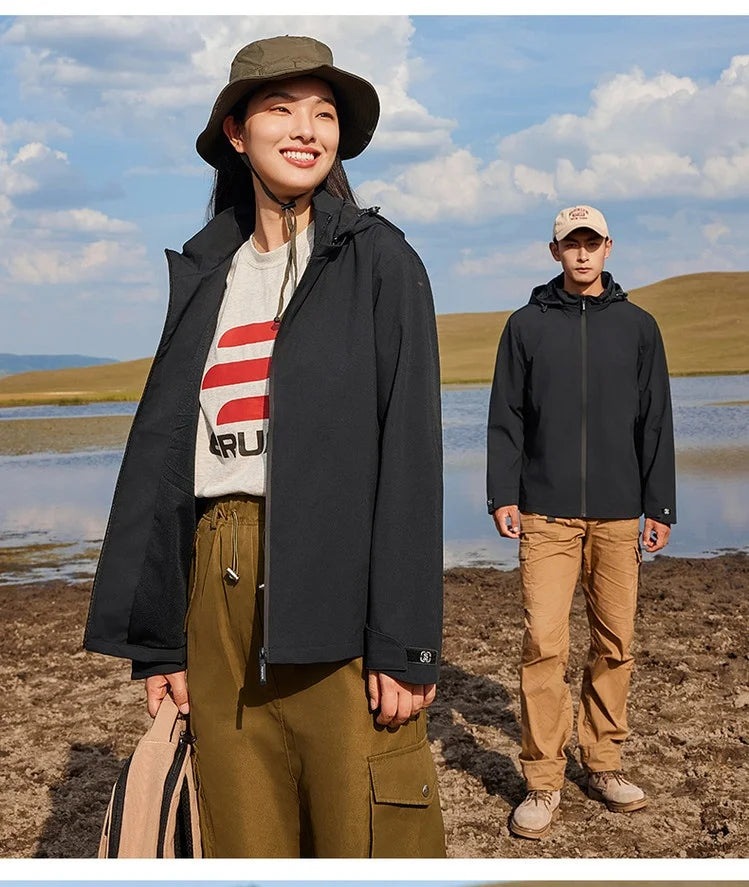 Man Jackets Mens Coats Man Trench Coat Autumn 2025 New Windproof Waterproof Hooded Outdoor Coat For Men And Women Couple