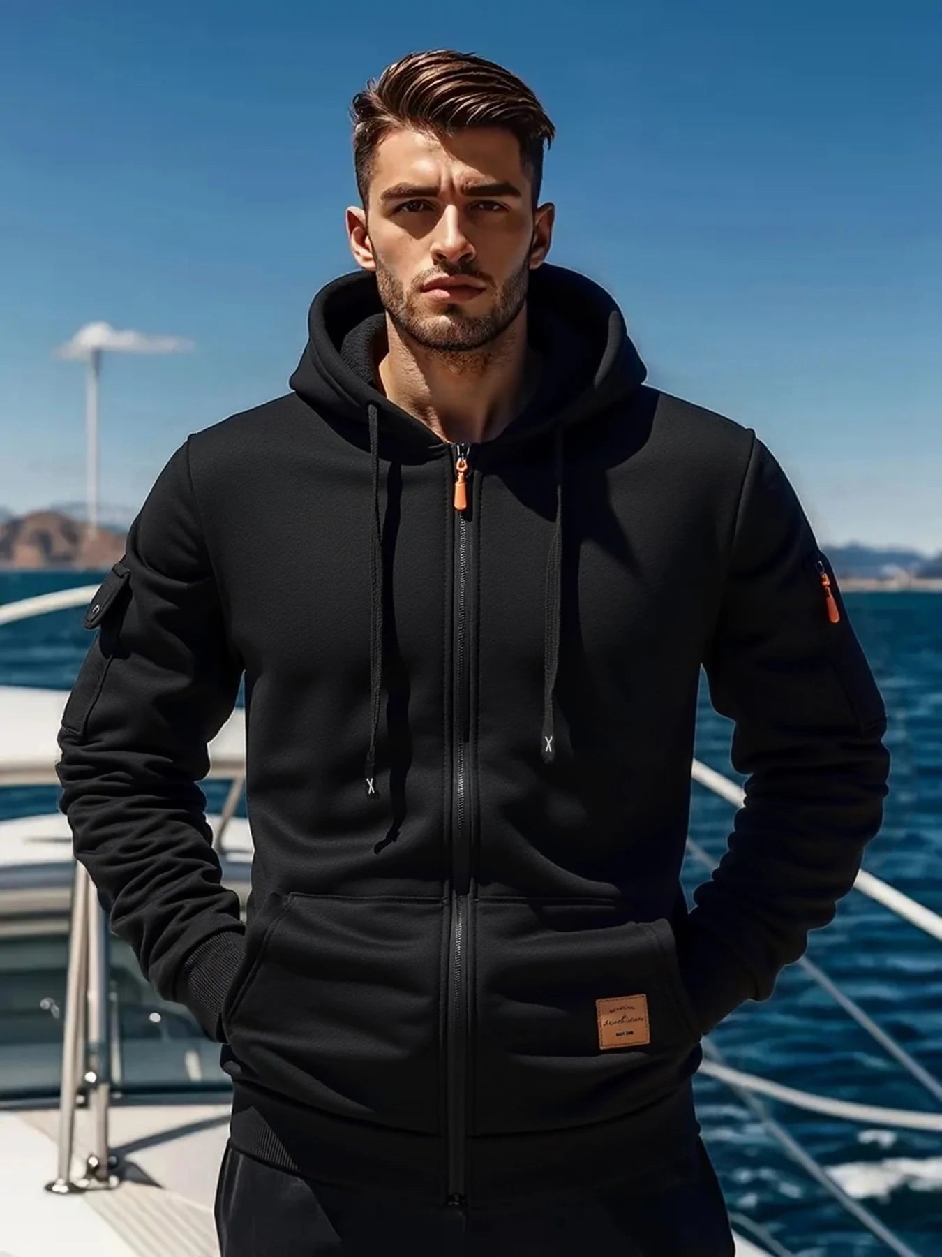 Outdoor Men's Jackets Coat with Hood Hiking Windproof Jacket Climbing Sport Casual  Jacket Streetwear Men's Winter Coat Clothing