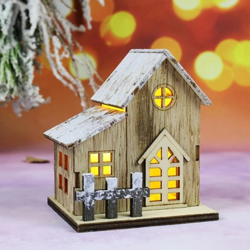 Christmas Decor House LED Light Desktop Ornament Festive Atmospheres Enhancer for Home, Offices, and Store Decor
