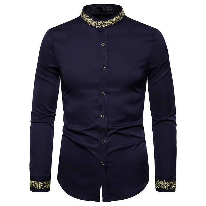 2025 Men's Summer Casual Long Sleeve Shirts Slim Fit Turn Down Collar Shirts Formal Office Business Shirts for Men Tops Big Size