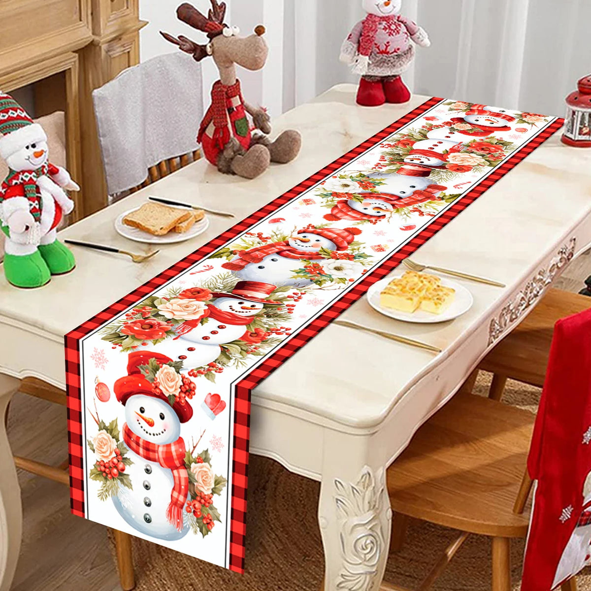 Christmas Table Runner Merry Christmas Decoration for Home Xmas Party Decor 2025 Navidad Notal Noel Ornament Happy New Year 2026