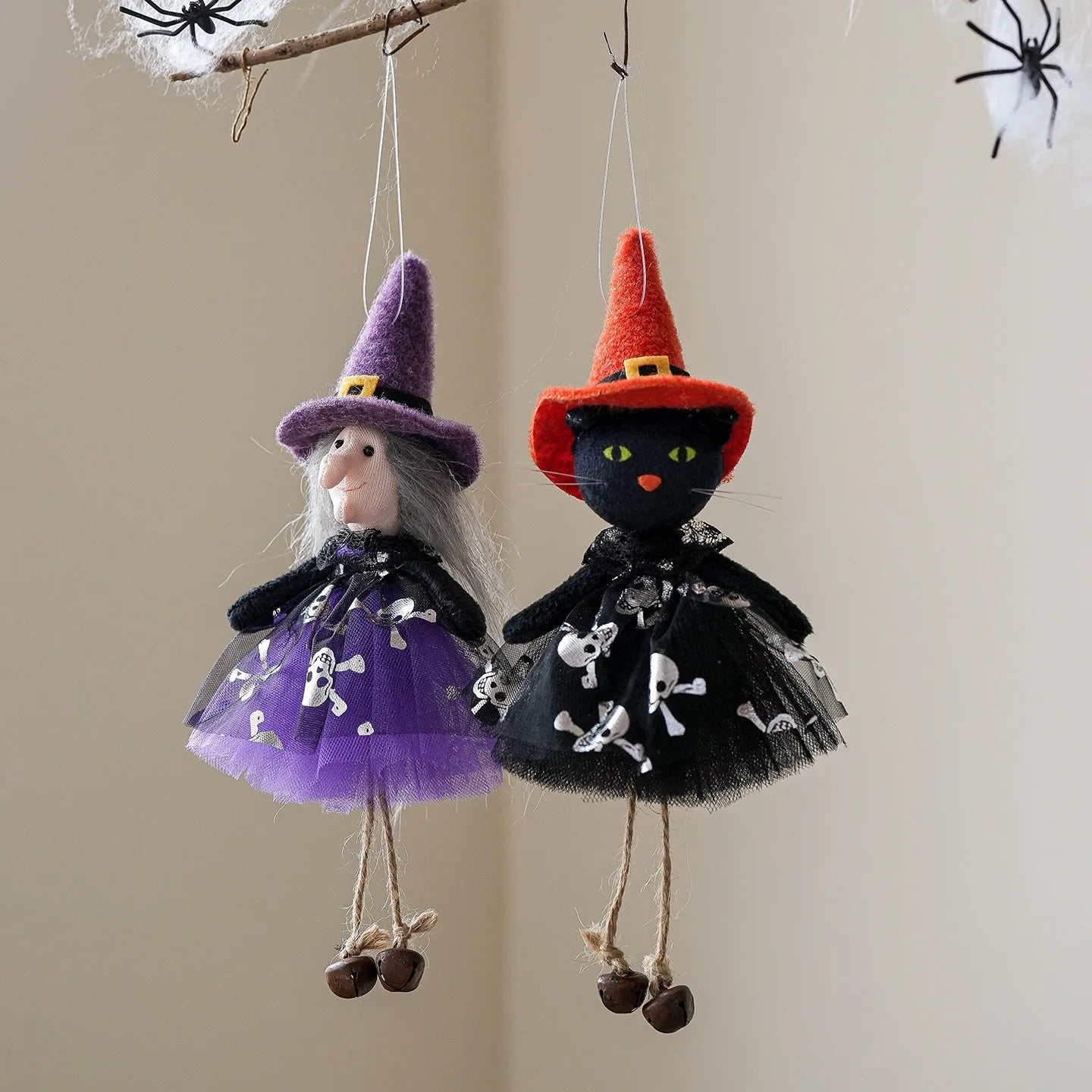 Halloween Party Decor BlackCat Pumpkin Witch White Ghost Festival Hanging Dolls Happy Halloween Day 2025 Haunted House Favor