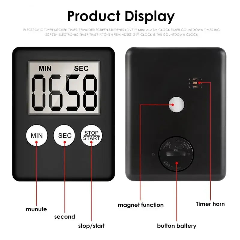 Kitchen Gadget, Electronic LCD Digital Screen Cooking Timer, Count Up Countdown Clock, Alarm Sleep Stopwatch Clocks