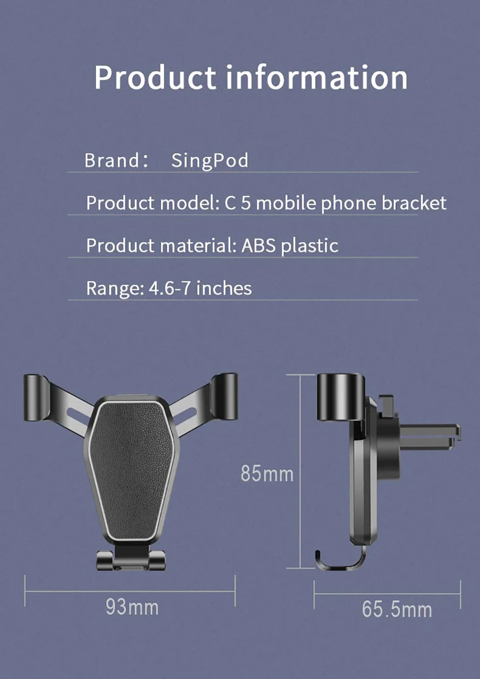 Car Mobile Phone Bracket Automatic Multifunctional Car Air Outlet Gravity Navigation Bracket Universal Mobile Phone Bracket