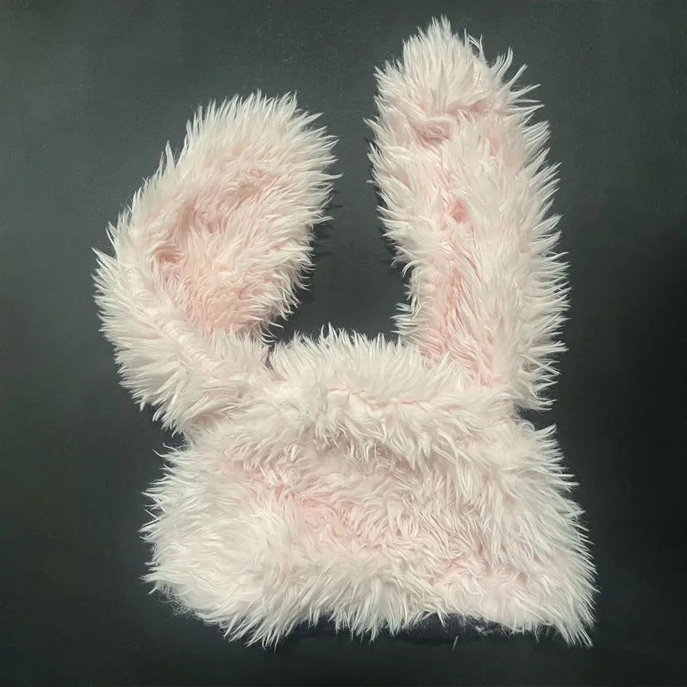 Women's Accessories Faux Fur Rabbit Ear Hat Ear Protection Sweet Plush Winter Hat Rabbit Ear Women's Beanies Halloween Party