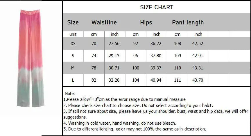 Women's Autumn Suit Tie Dye Turn-Down Collar Single Breasted Blouse+High Waist Gradient Zipper Casual Streetwear Wide Leg Pant