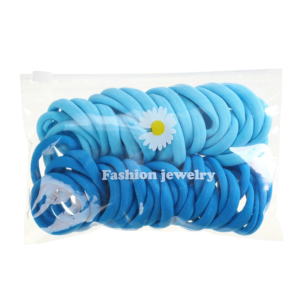 AWAYTR 50PCS/Set Girls Hair Band Hairbands Hair Accessories For Woman Kids Ponytail Holder Elastic Scrunchies Rubber Bands