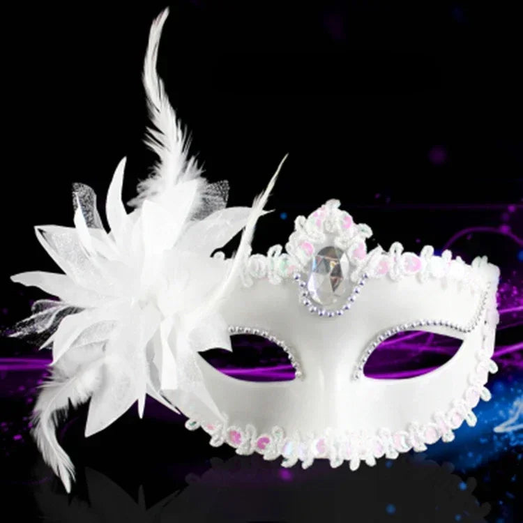 Halloween Princess Half Face Mask Mask Makeup Ball Lily Flower Mask Party Princess Sexy Half Face Mask Stage Performance Mask