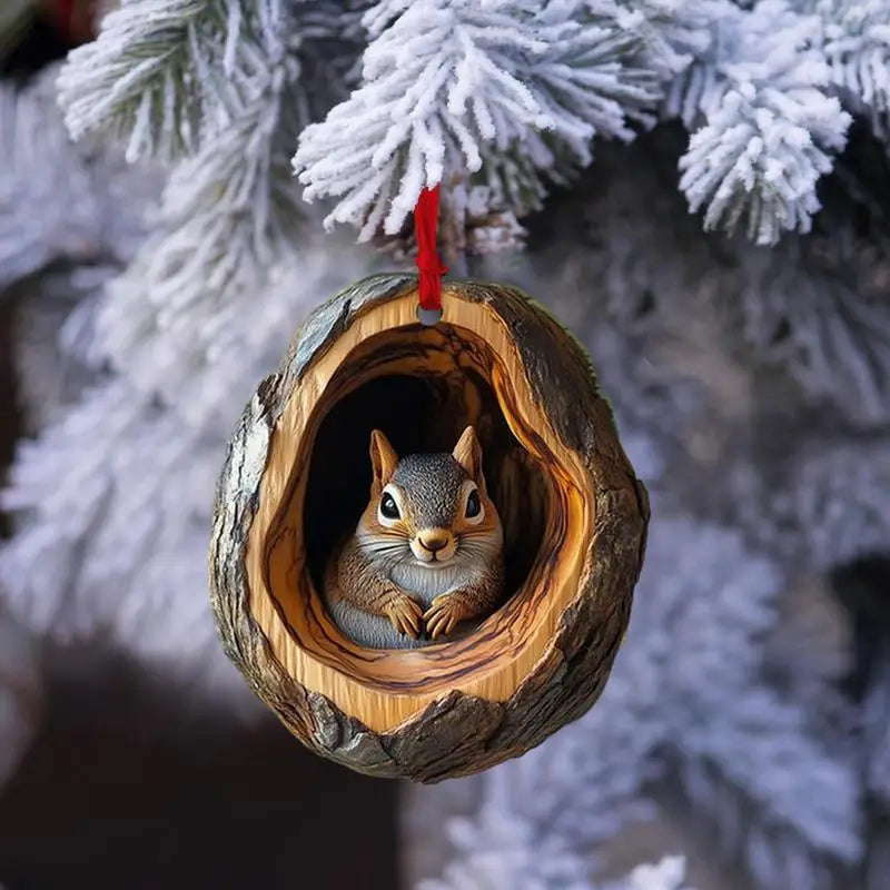 Christmas decorations Acrylic Cartoon Animal Christmas Hanging Ornaments Seasonal Decor For Tree Ceiling Cute Pattern Keepsake