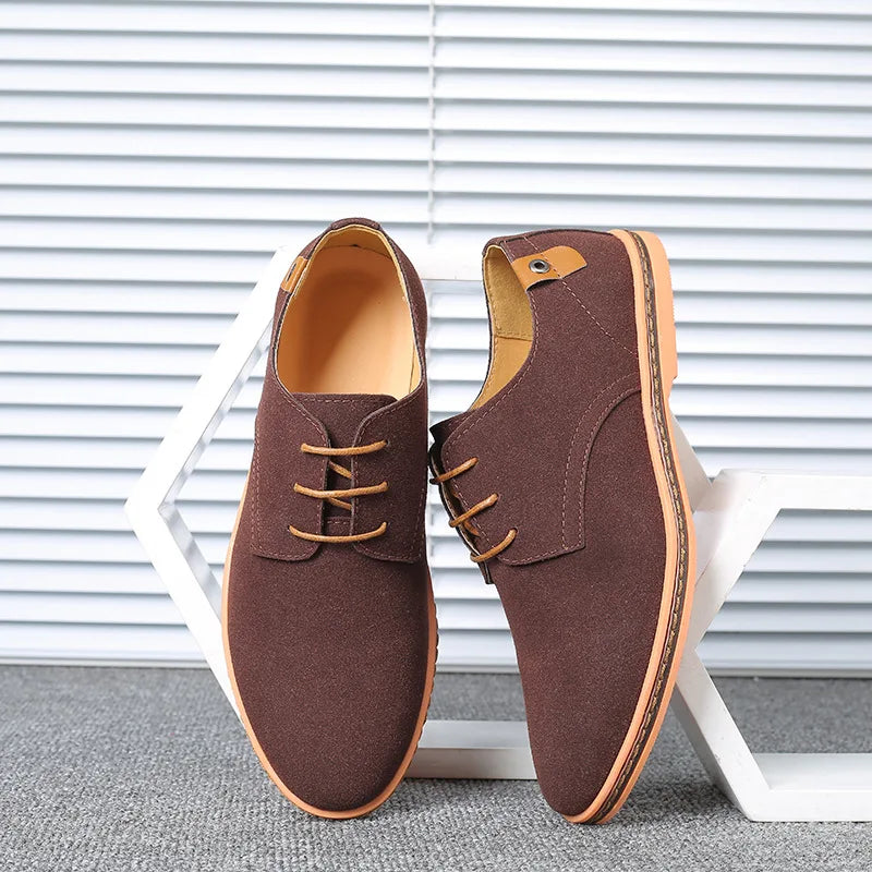 Fashion Men's Shoes Suede Leather Loafers British Style Men Casual Shoes Moccasins Outdoor Driving Shoes Handmade Slip on Flats