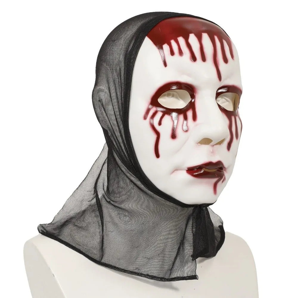 Scary Makeup Scary Look Halloween Mask Reusable Realistic Blood Party Costume Props Plastic Performance Mask Haunted House