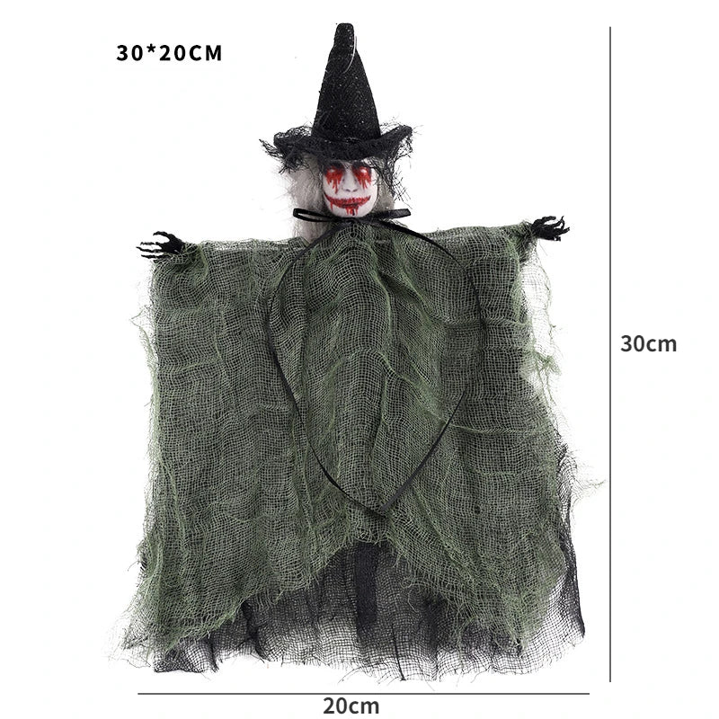 Halloween Ghost Festival Witch Figurine Hanging Doll DIY Decoration Pendant Ornaments for Party Haunted House Decorate Props
