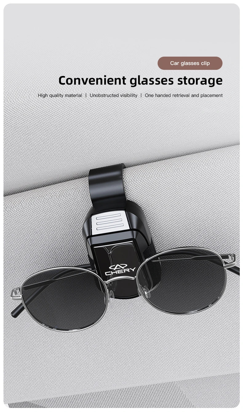 Car Sun Visor Glasses Clip Mirror Style Sunglasses Holder For Chery Omoda Tiggo Pro Fulwin Arrizo QQ 5x X1 T11 Gx E3 Car Gadgets