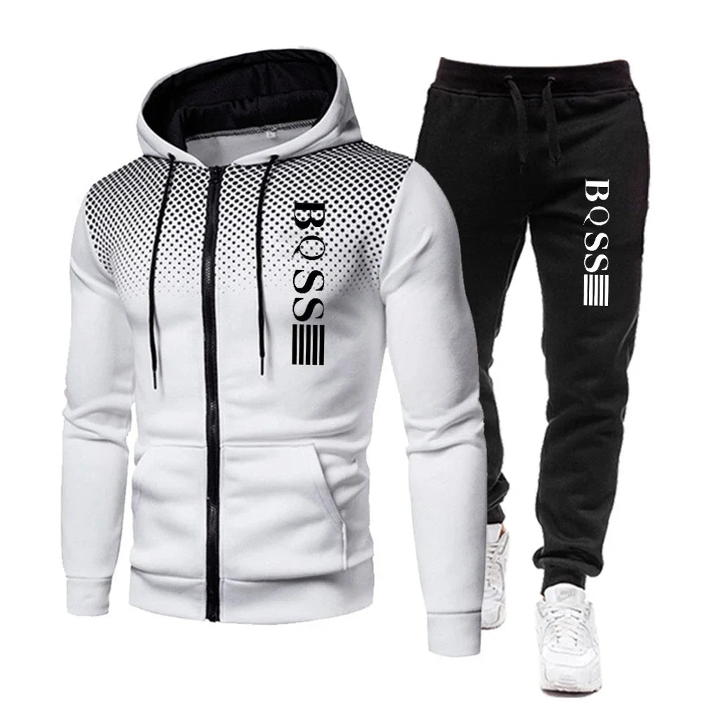 The new men's tracksuit 2025 features hats and sweatpants, fitness wear, and casual and entertainment trendsetters