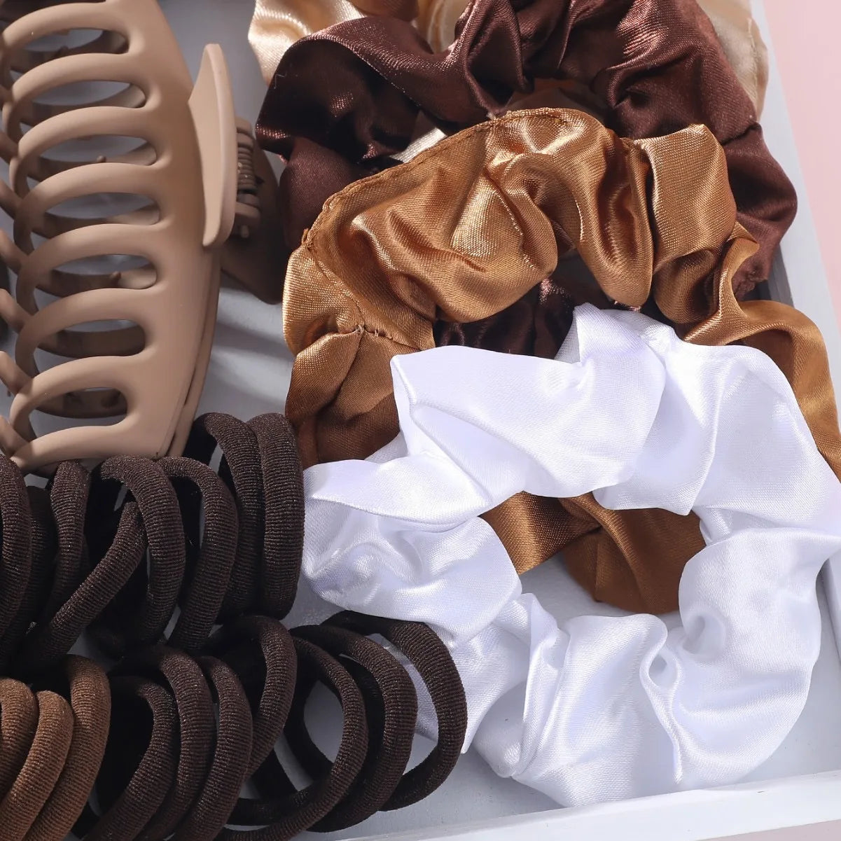 1 Set Hair Accessories for Woman Set Seamless Ponytail Holders Variety Hair Clips Hair Scrunchies HairBands Scrunchy Hair Ties F